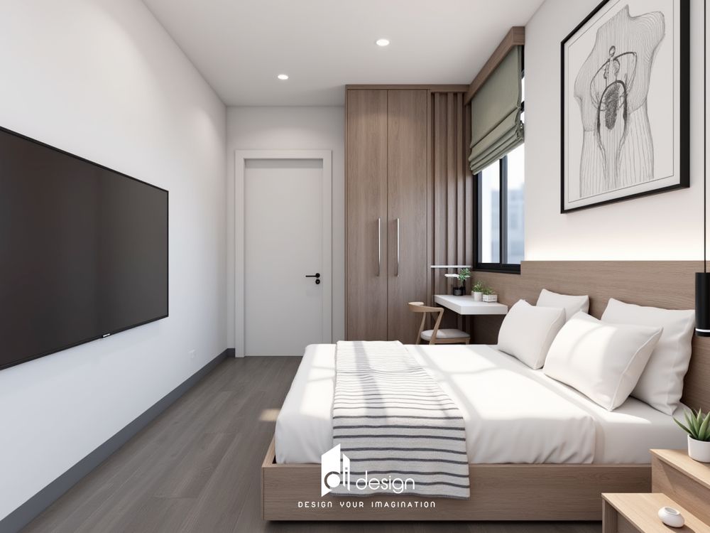 Mẫu thiết kế căn hộ 2 phòng ngủ 65m2 phong cách Scandivanian Mẫu thiết kế căn hộ 2 phòng ngủ 65m2 phong cách Scandivanian