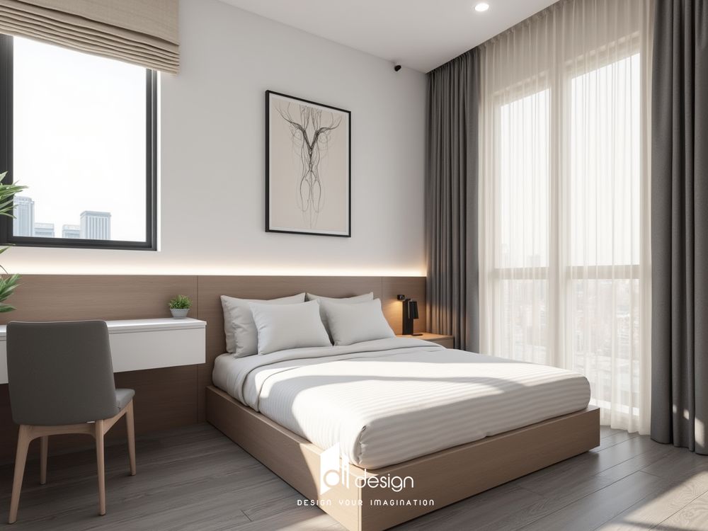 Mẫu thiết kế căn hộ 2 phòng ngủ 65m2 phong cách Scandivanian Mẫu thiết kế căn hộ 2 phòng ngủ 65m2 phong cách Scandivanian