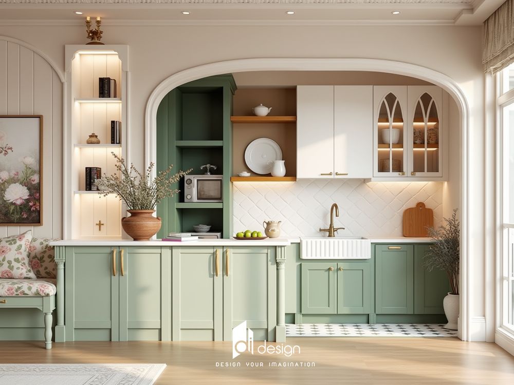 Thiết kế căn hộ 58m2 phong cách tân cổ điển Thiết kế căn hộ 58m2 phong cách tân cổ điển
