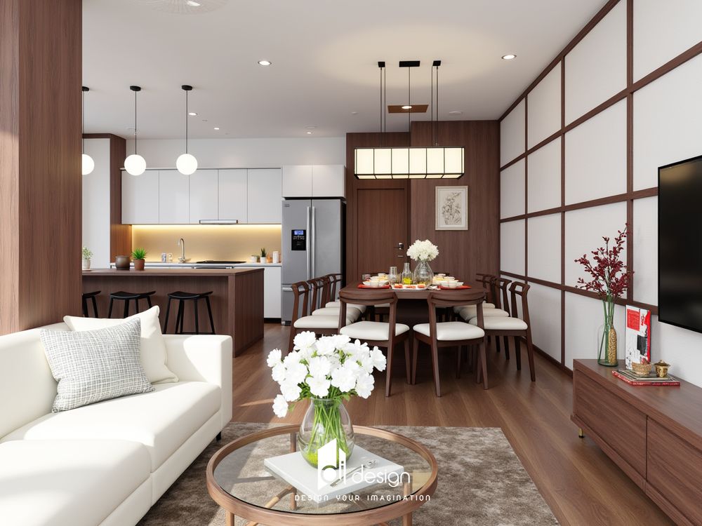 Thiết kế căn hộ 99m2 Diamond Altana Plus phong cách Nhật
