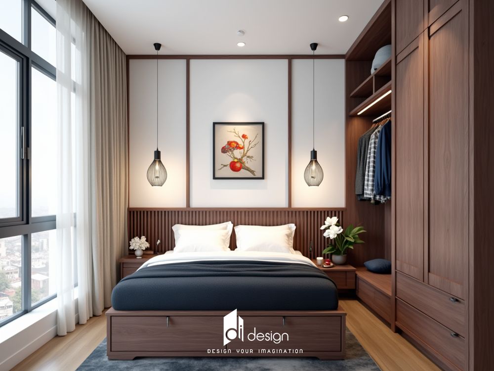 Thiết kế căn hộ 99m2 Diamond Altana Plus phong cách Nhật