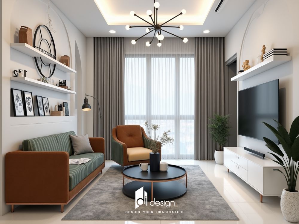 Thiết kế nội thất căn hộ 2 phòng ngủ đẹp hiện đại Thiết kế nội thất căn hộ 2 phòng ngủ đẹp hiện đại