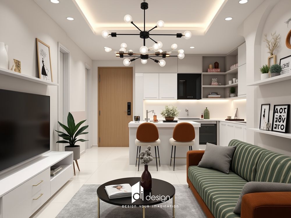 Thiết kế nội thất căn hộ 2 phòng ngủ đẹp hiện đại Thiết kế nội thất căn hộ 2 phòng ngủ đẹp hiện đại