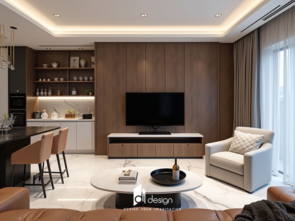 Thiết kế nội thất căn hộ chung cư 105m2 hiện đại và tiện nghi Thiết kế nội thất căn hộ chung cư 105m2 hiện đại và tiện nghi