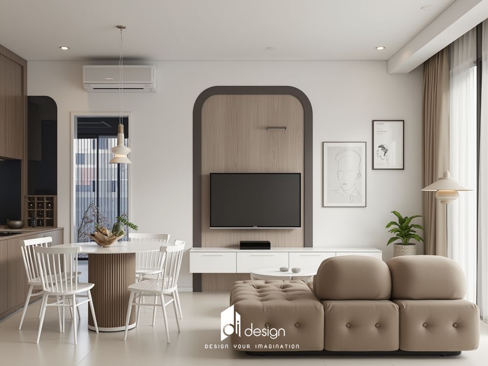 Thiết kế nội thất căn hộ chung cư 64m2 tối giản Thiết kế nội thất căn hộ chung cư 64m2 tối giản