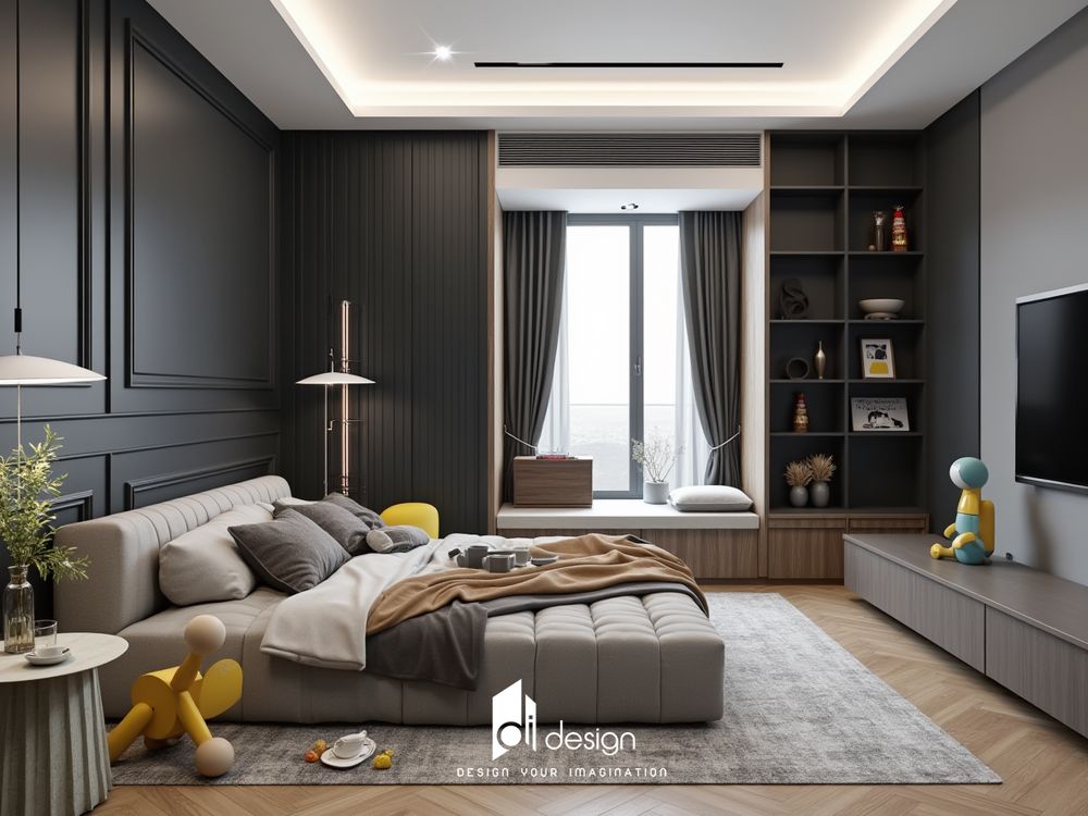 Ảnh phòng ngủ màu đen sang trọng và lịch lãm Ảnh phòng ngủ màu đen sang trọng và lịch lãm