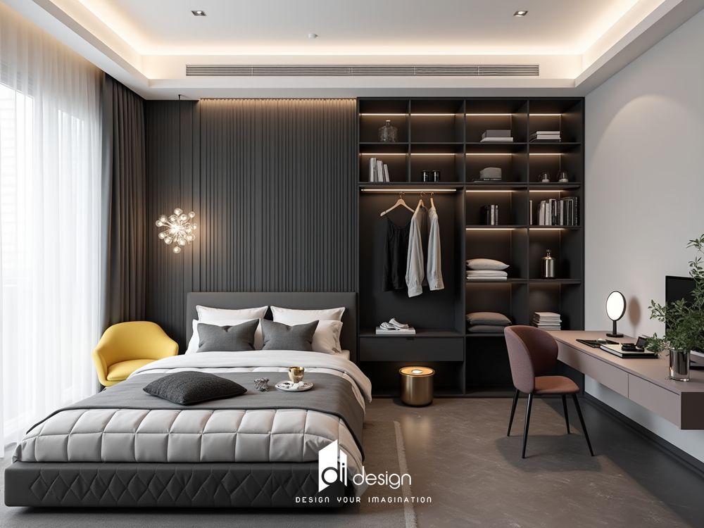 Ảnh phòng ngủ màu đen sang trọng và lịch lãm Ảnh phòng ngủ màu đen sang trọng và lịch lãm