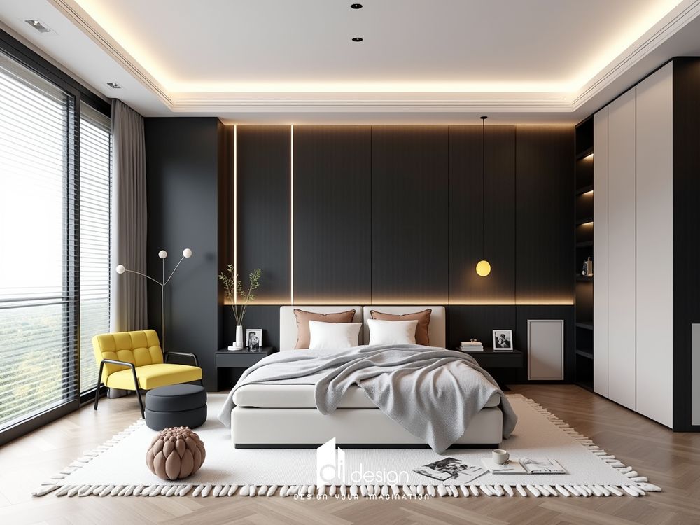 Ảnh phòng ngủ màu đen sang trọng và lịch lãm Ảnh phòng ngủ màu đen sang trọng và lịch lãm