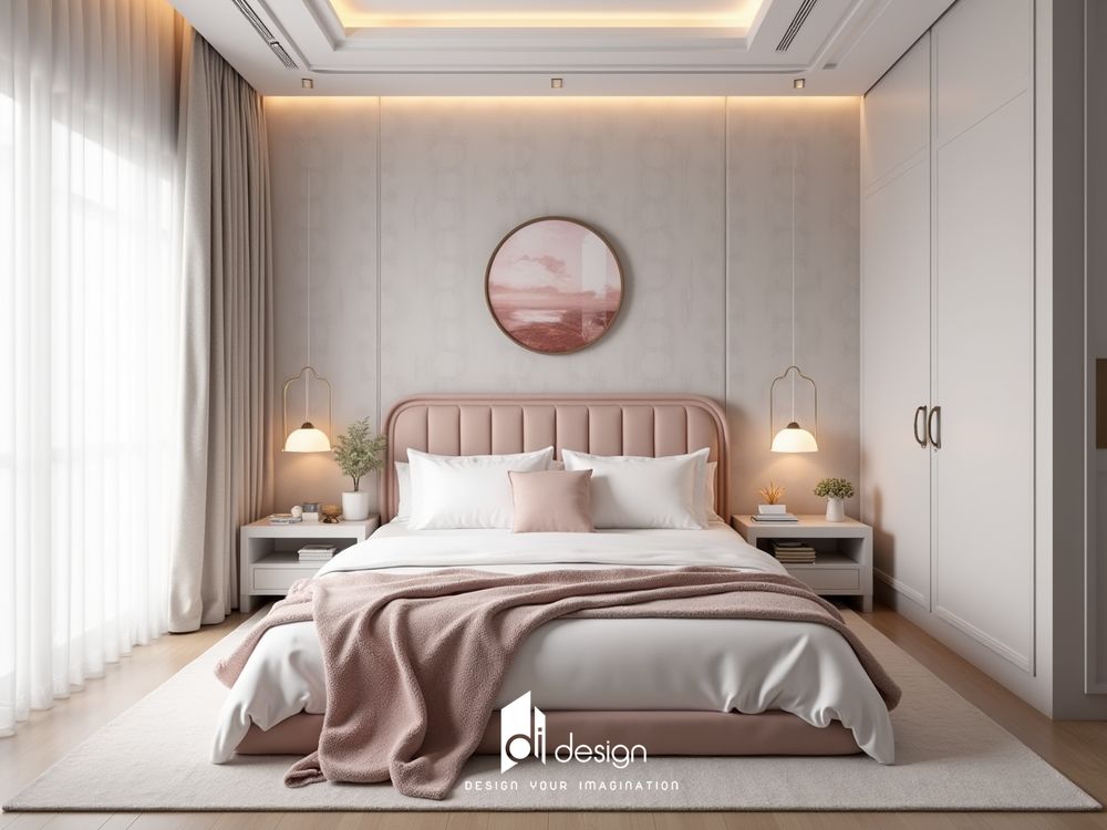 Ảnh phòng ngủ màu hồng ấm cúng và tinh tế Ảnh phòng ngủ màu hồng ấm cúng và tinh tế