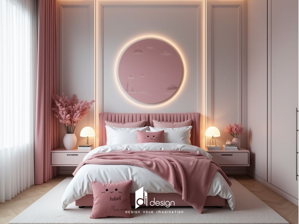 Ảnh phòng ngủ màu hồng ấm cúng và tinh tế Ảnh phòng ngủ màu hồng ấm cúng và tinh tế