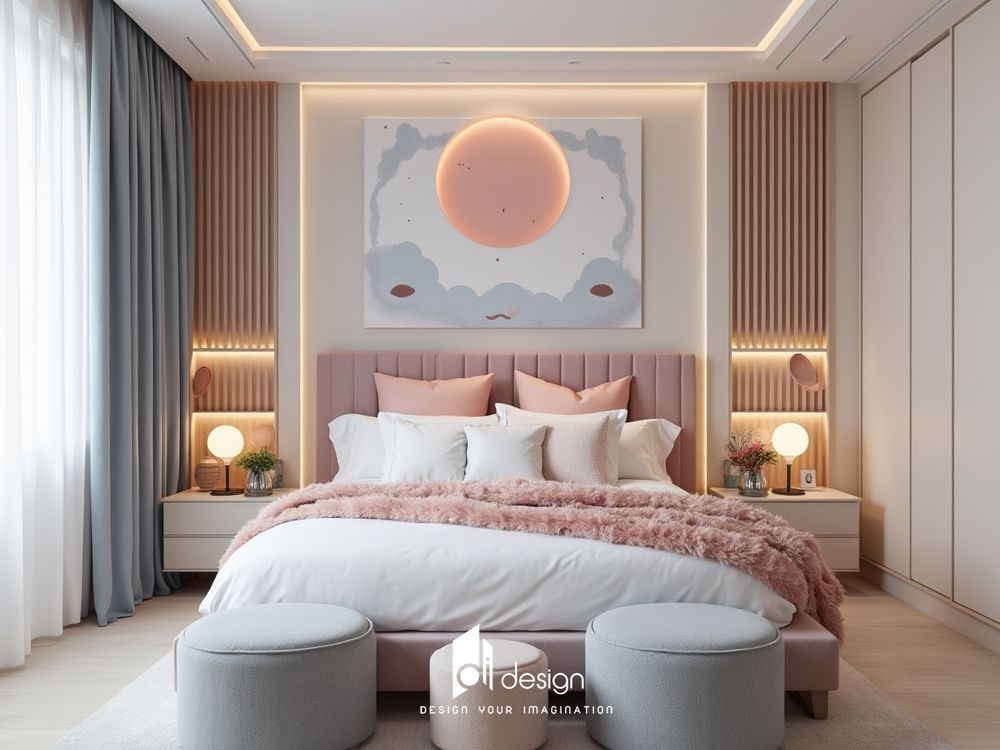 Ảnh phòng ngủ màu hồng ấm cúng và tinh tế Ảnh phòng ngủ màu hồng ấm cúng và tinh tế