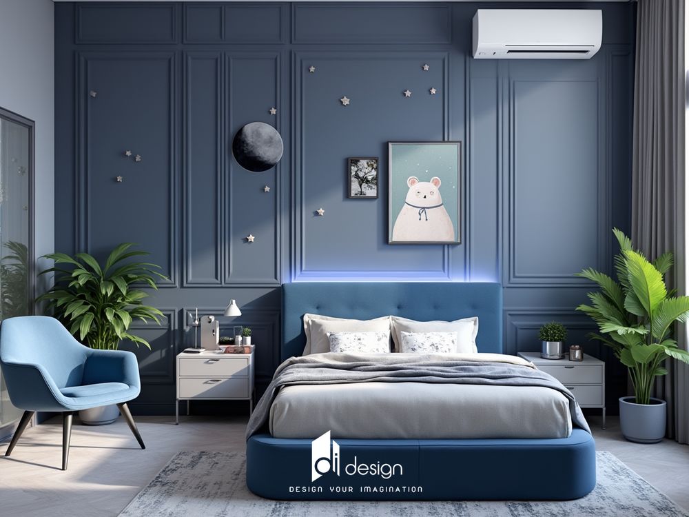 Cách trang trí phòng ngủ màu xanh dương gần gũi với thiên nhiên Cách trang trí phòng ngủ màu xanh dương gần gũi với thiên nhiên