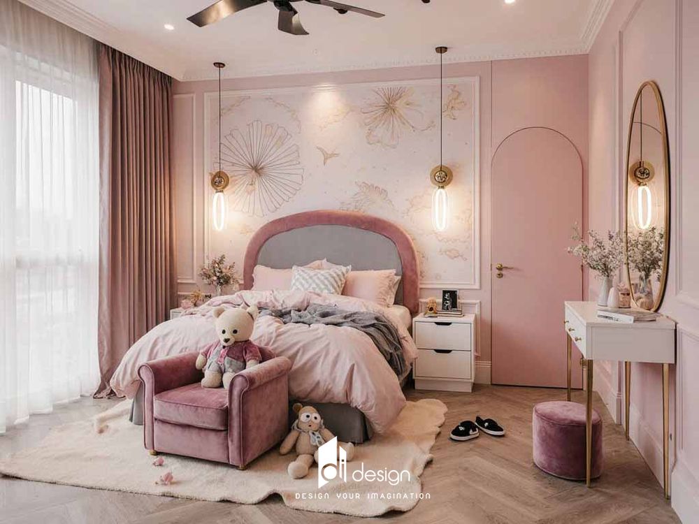 Decor phòng ngủ màu hồng 2025 nhẹ nhàng, nữ tính Decor phòng ngủ màu hồng 2025 nhẹ nhàng, nữ tính