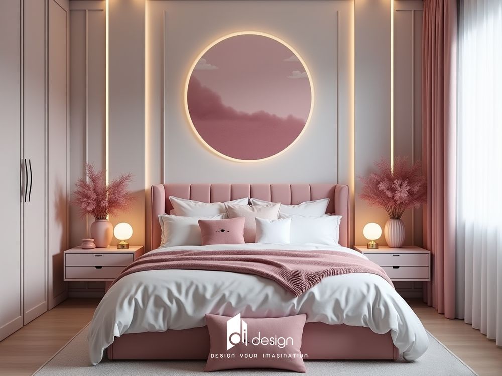 Decor phòng ngủ màu hồng 2025 nhẹ nhàng, nữ tính Decor phòng ngủ màu hồng 2025 nhẹ nhàng, nữ tính