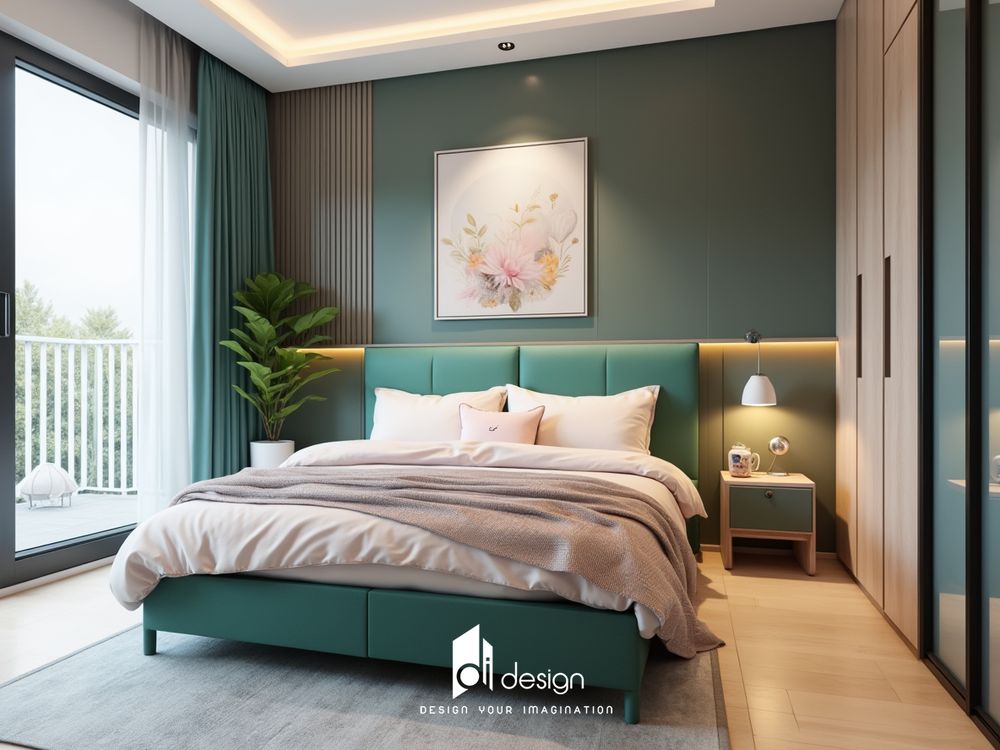 Decor phòng ngủ màu xanh lá không gian thư thái và gần gũi với thiên nhiên Decor phòng ngủ màu xanh lá không gian thư thái và gần gũi với thiên nhiên