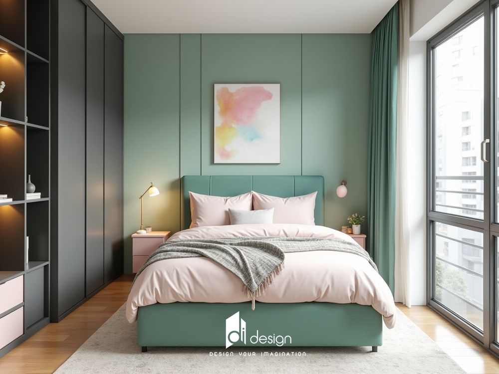Decor phòng ngủ màu xanh lá không gian thư thái và gần gũi với thiên nhiên Decor phòng ngủ màu xanh lá không gian thư thái và gần gũi với thiên nhiên
