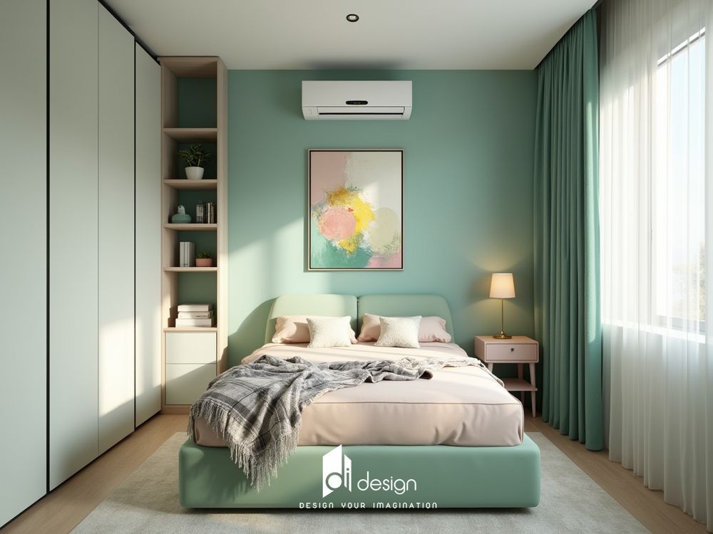 Decor phòng ngủ màu xanh lá không gian thư thái và gần gũi với thiên nhiên Decor phòng ngủ màu xanh lá không gian thư thái và gần gũi với thiên nhiên