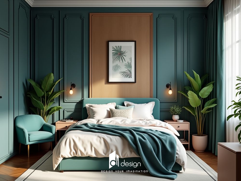 Decor phòng ngủ màu xanh lá không gian thư thái và gần gũi với thiên nhiên Decor phòng ngủ màu xanh lá không gian thư thái và gần gũi với thiên nhiên