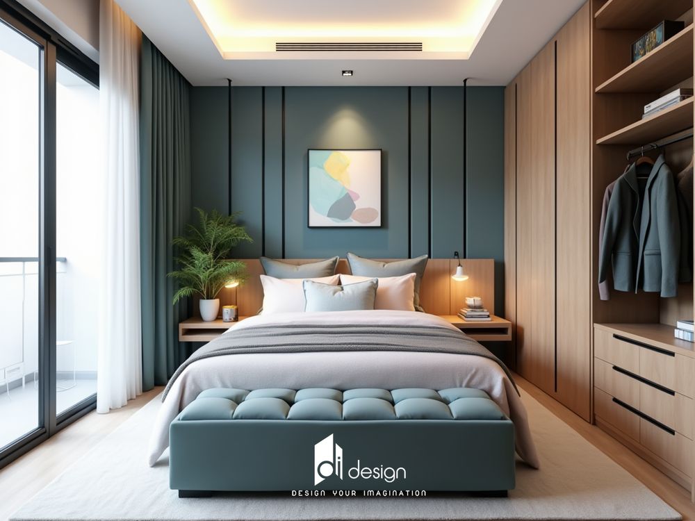 Mẫu nội thất phòng ngủ hiện đại tối giản và tiện ích Mẫu nội thất phòng ngủ hiện đại tối giản và tiện ích