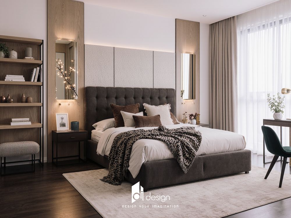 Mẫu nội thất phòng ngủ hiện đại tối giản và tiện ích Mẫu nội thất phòng ngủ hiện đại tối giản và tiện ích