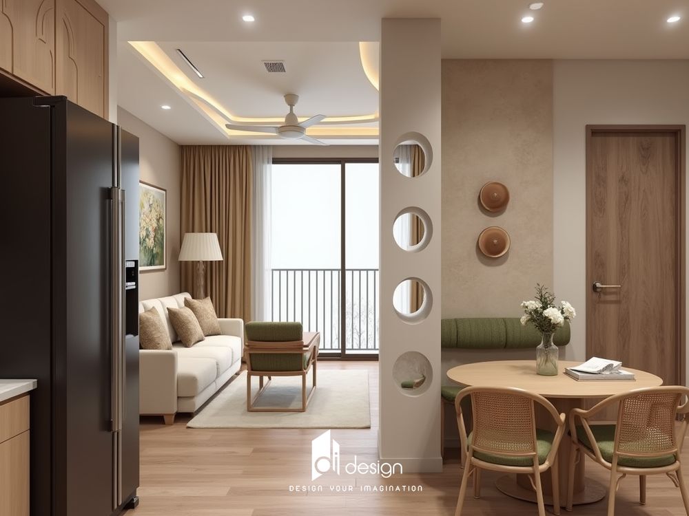 Nội thất căn hộ 102m2 Diamond Alnata Plus