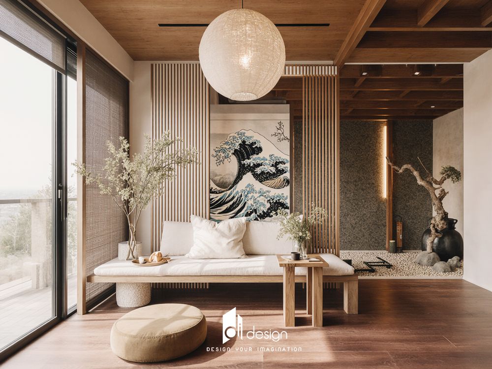 Phòng khách phong cách nội thất Nhật Bản