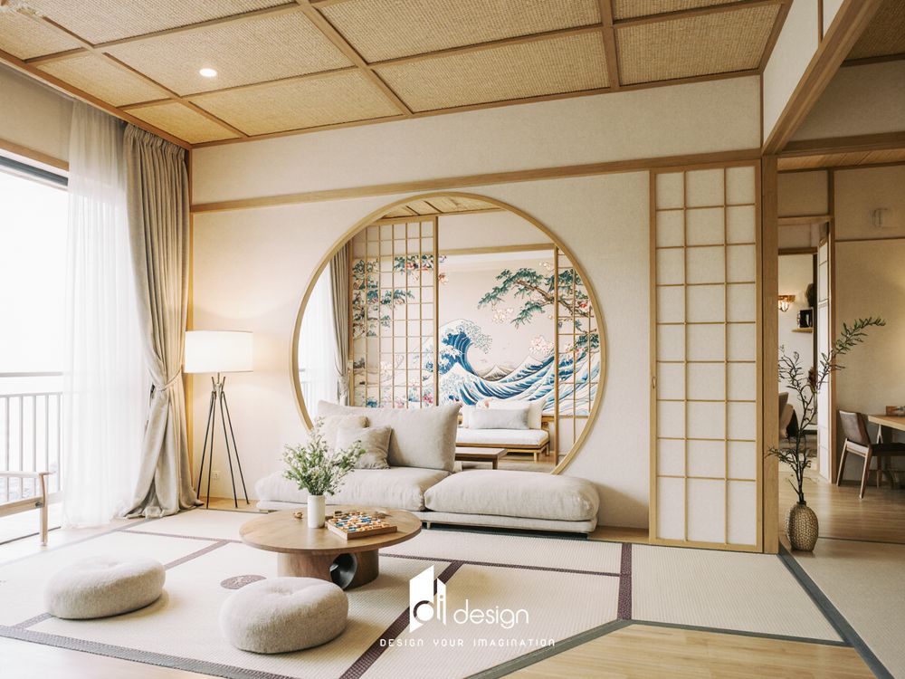 Phòng khách phong cách nội thất Nhật Bản