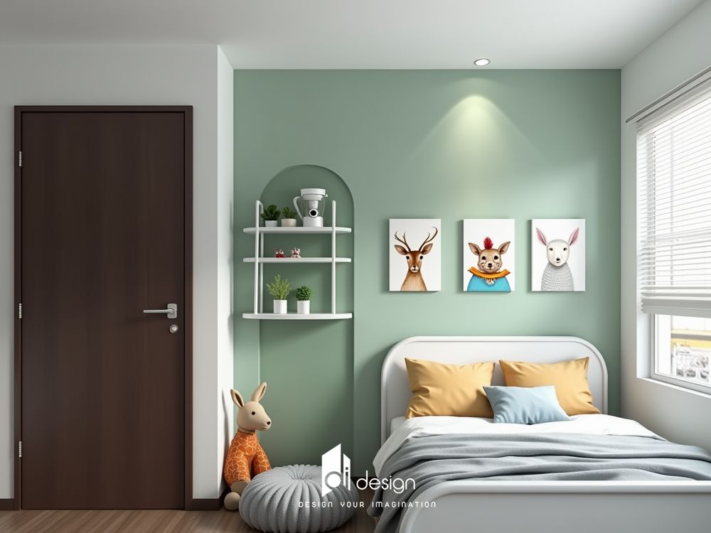 Phòng ngủ màu xanh lá cây nhạt đẹp hiện đại Phòng ngủ màu xanh lá cây nhạt đẹp hiện đại