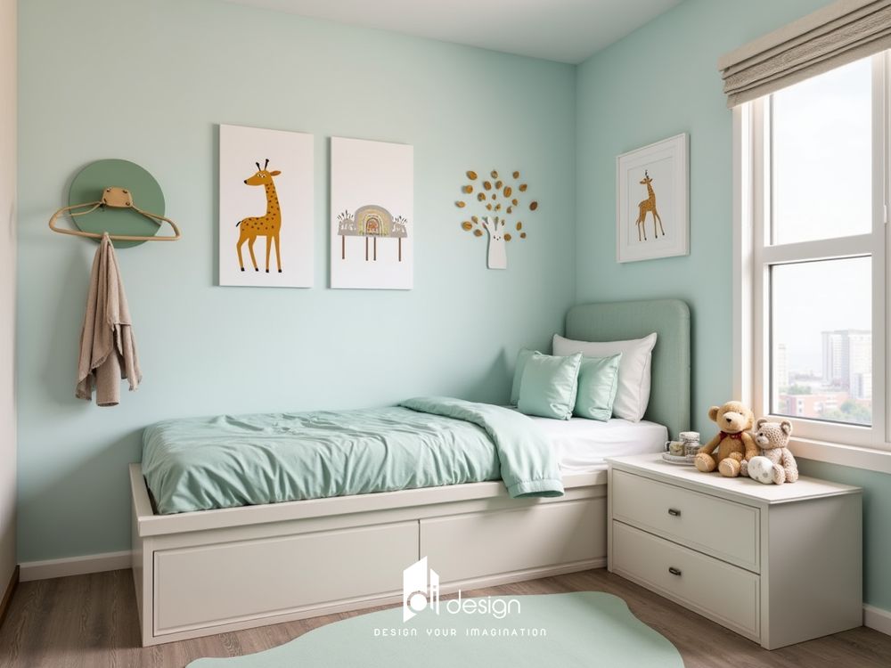 Phòng ngủ màu xanh lá cây nhạt đẹp hiện đại Phòng ngủ màu xanh lá cây nhạt đẹp hiện đại
