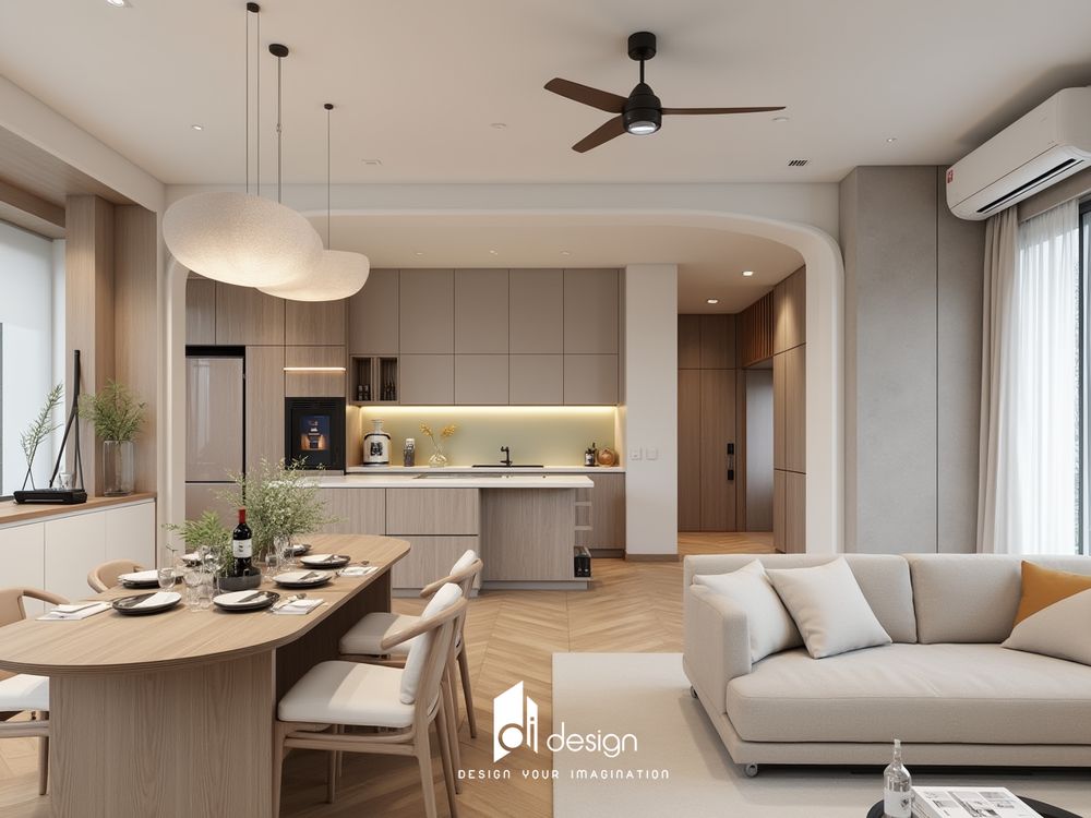 Thiết kế căn hộ Diamond Alnata Plus 85m2 gần gũi với thiên nhiên Thiết kế căn hộ Diamond Alnata Plus 85m2 gần gũi với thiên nhiên