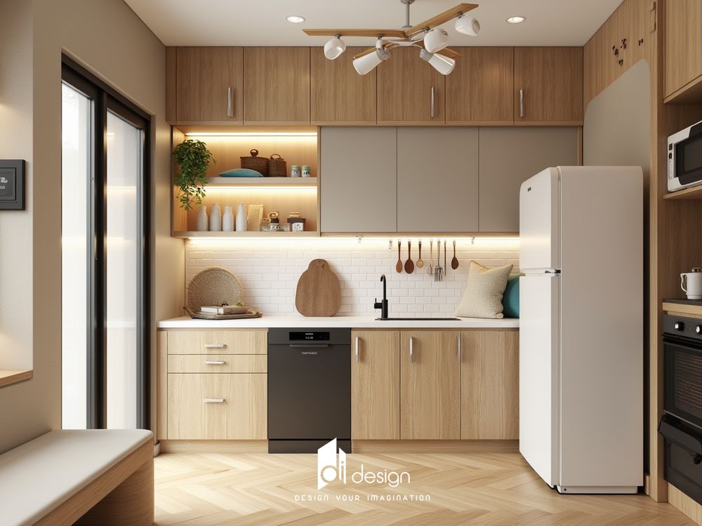 Mẫu thiết kế chung cư 2 phòng ngủ ấm áp, tươi sáng và thoải mái