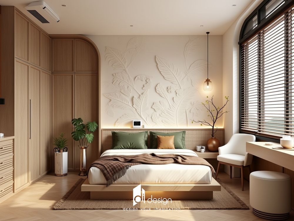 Mẫu thiết kế chung cư 2 phòng ngủ ấm áp, tươi sáng và thoải mái