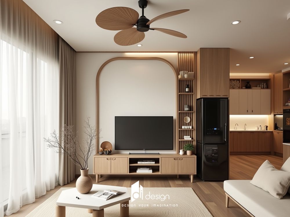 Thiết kế nội thất căn hộ 58m2 2 phòng ngủ đẹp tinh tế Thiết kế nội thất căn hộ 58m2 2 phòng ngủ đẹp tinh tế