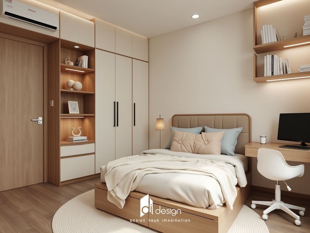 Thiết kế nội thất căn hộ 58m2 2 phòng ngủ đẹp tinh tế Thiết kế nội thất căn hộ 58m2 2 phòng ngủ đẹp tinh tế