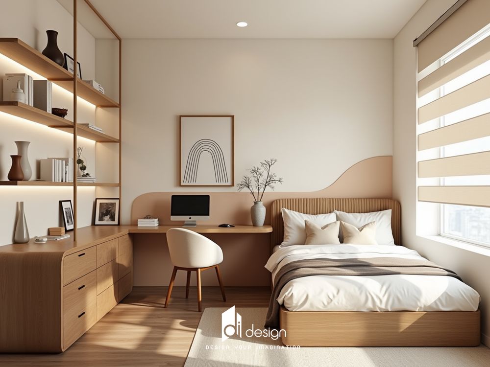 Thiết kế nội thất căn hộ 58m2 2 phòng ngủ đẹp tinh tế Thiết kế nội thất căn hộ 58m2 2 phòng ngủ đẹp tinh tế