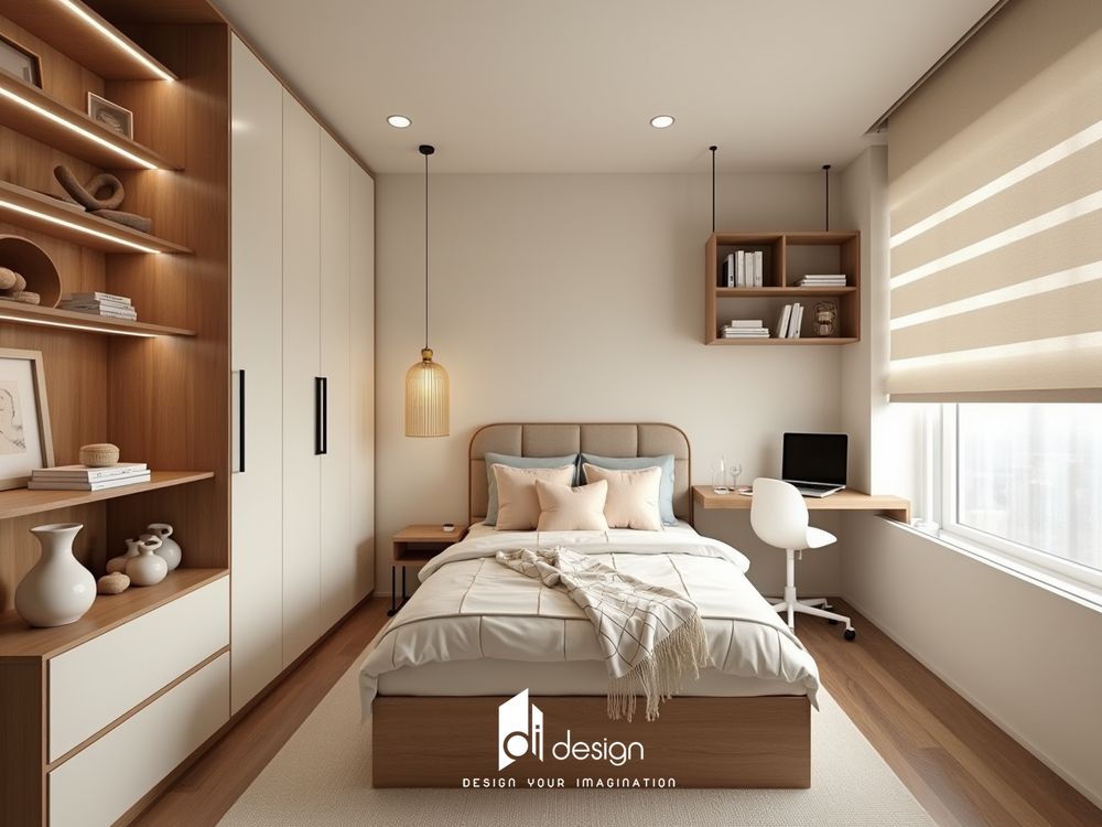 Thiết kế nội thất căn hộ 58m2 2 phòng ngủ đẹp tinh tế Thiết kế nội thất căn hộ 58m2 2 phòng ngủ đẹp tinh tế