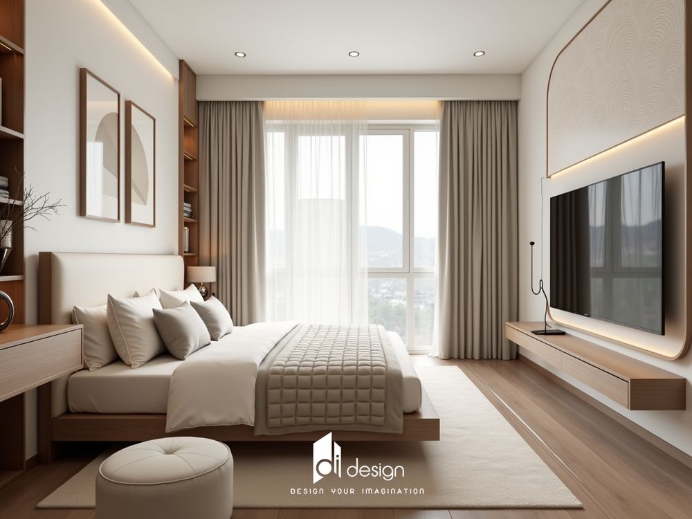 Thiết kế nội thất căn hộ 58m2 2 phòng ngủ đẹp tinh tế Thiết kế nội thất căn hộ 58m2 2 phòng ngủ đẹp tinh tế
