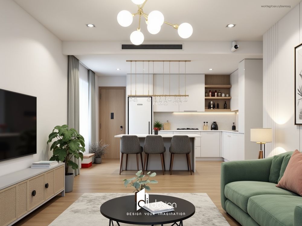 Thiết kế nội thất căn hộ 58m2 The Art tiện nghi, đầy cảm hứng