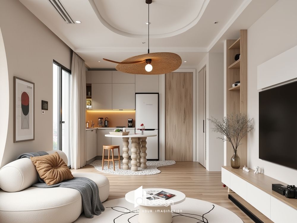 Thiết kế nội thất căn hộ 63m2 phong cách Wabi Sabi Thiết kế nội thất căn hộ 63m2 phong cách Wabi Sabi