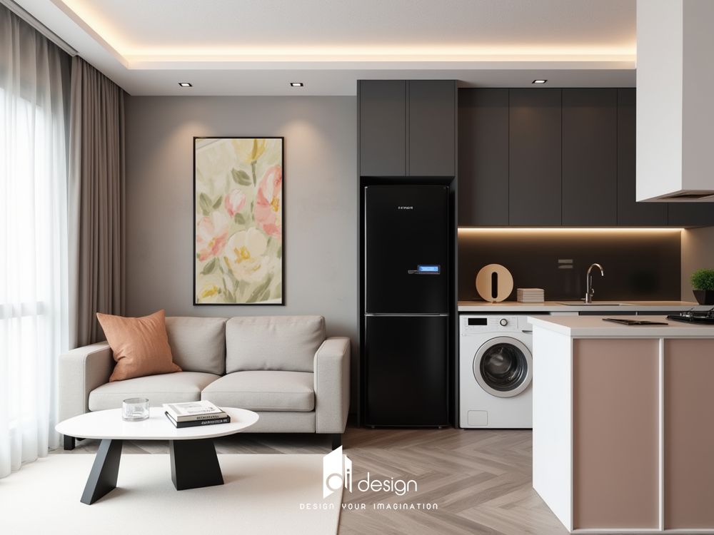 Thiết kế nội thất căn hộ 66m2 hiện đại và sang trọng Thiết kế nội thất căn hộ 66m2 hiện đại và sang trọng