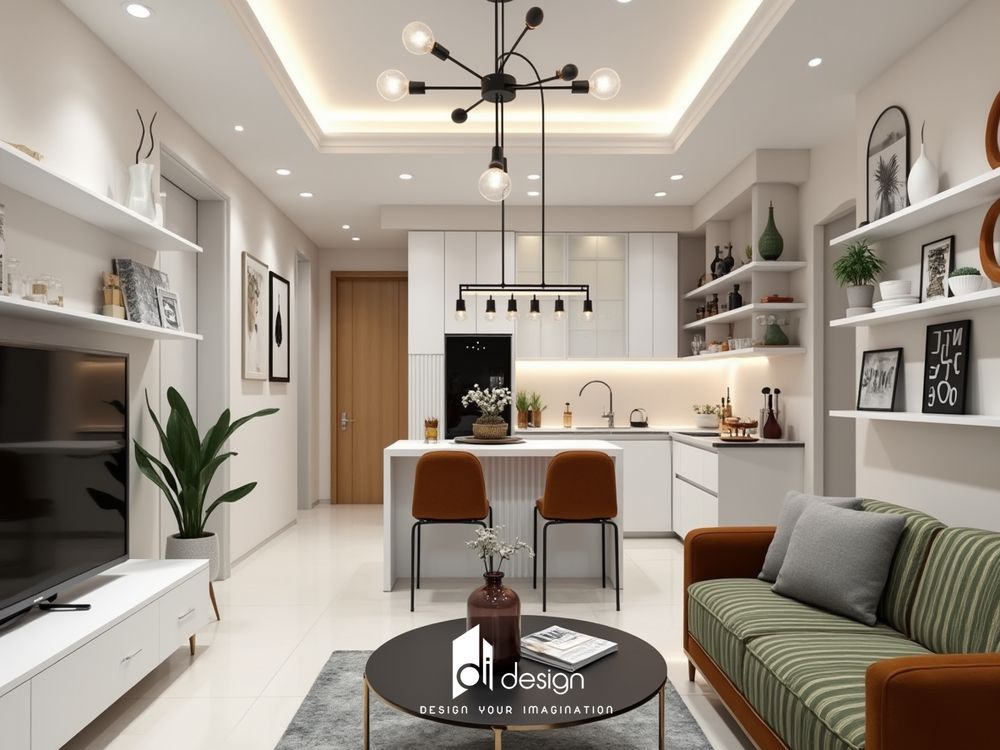 Thiết kế nội thất căn hộ chung cư 110m2 Diamond Alnata