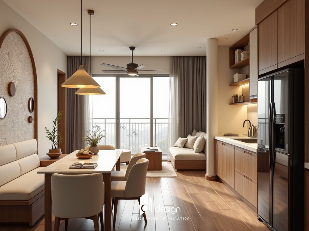 Thiết kế nội thất căn hộ chung cư 48m2 Tecco Town