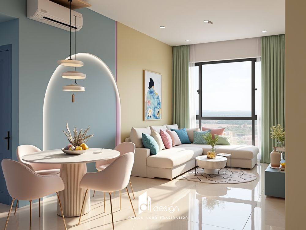 Thiết kế nội thất căn hộ chung cư 60m2 De La Sol tiện nghi Thiết kế nội thất căn hộ chung cư 60m2 De La Sol tiện nghi
