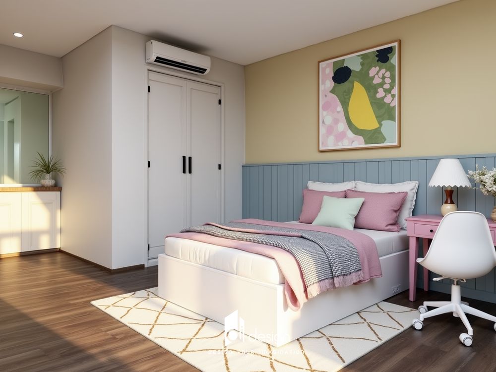 Thiết kế nội thất căn hộ chung cư 60m2 De La Sol tiện nghi Thiết kế nội thất căn hộ chung cư 60m2 De La Sol tiện nghi