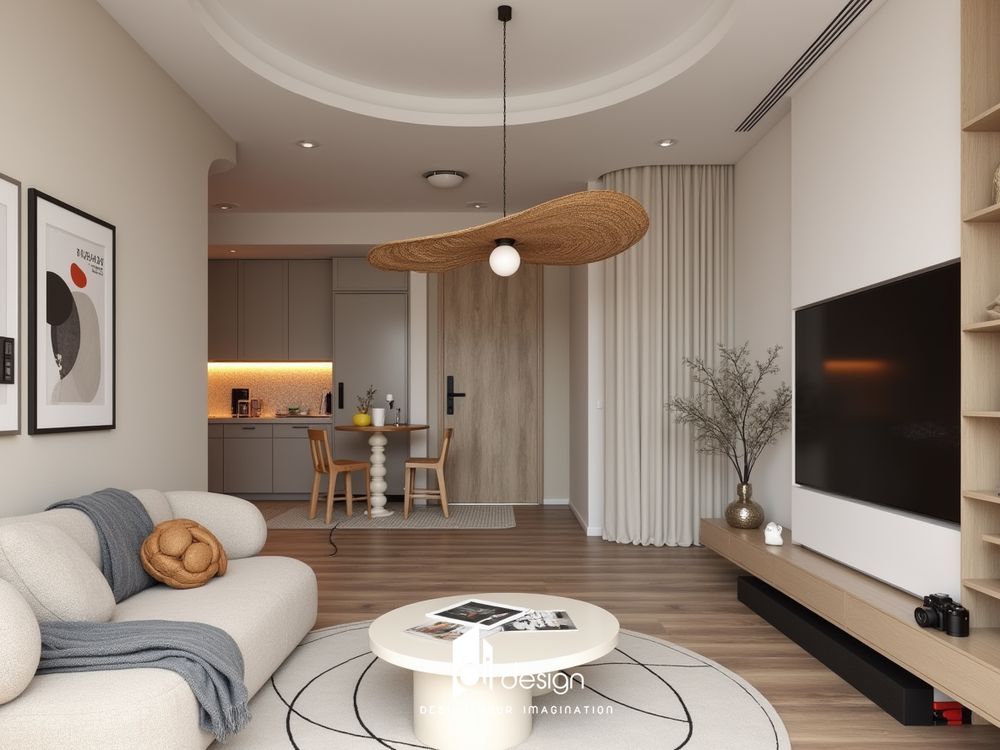 Thiết kế nội thất căn hộ chung cư 61m2 đơn giản và tinh tế Thiết kế nội thất căn hộ chung cư 61m2 đơn giản và tinh tế