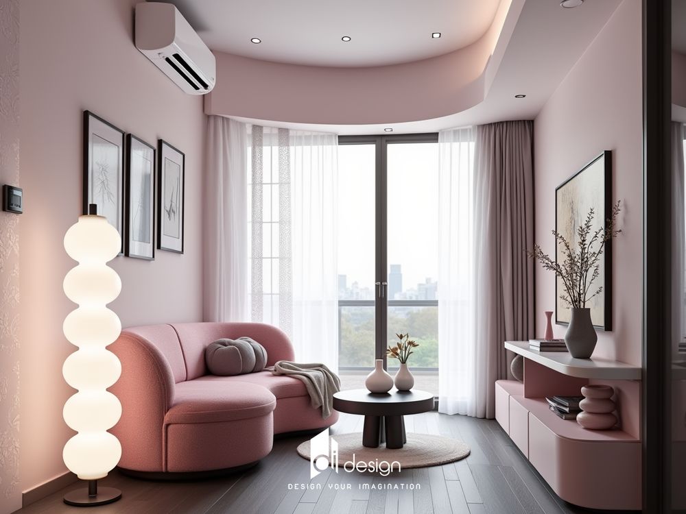 Thiết kế nội thất căn hộ chung cư 68m2 Tecco Đầm Sen Complex – tông màu hồng ngọt ngào, ấm cúng