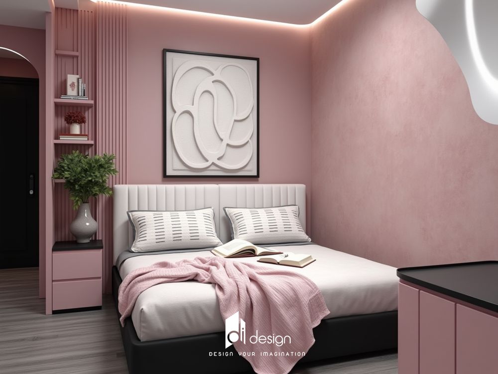Thiết kế nội thất căn hộ chung cư 68m2 Tecco Đầm Sen Complex – tông màu hồng ngọt ngào, ấm cúng