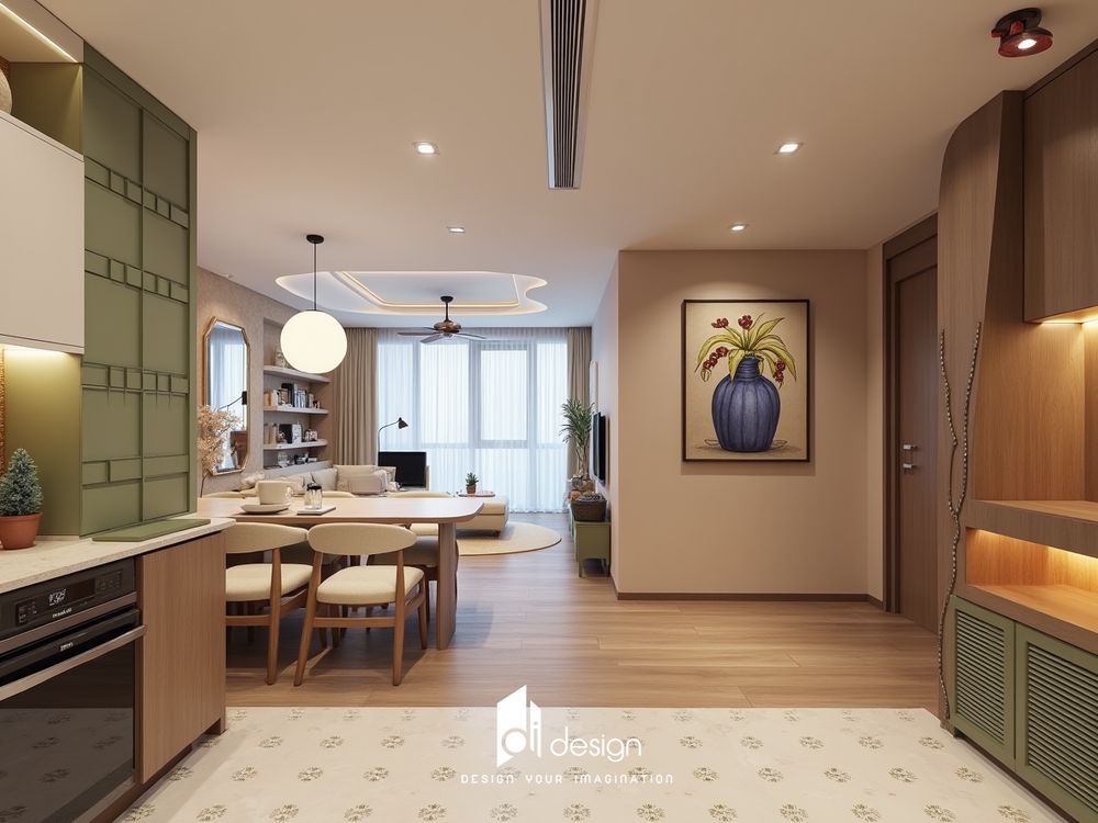 Thiết kế nội thất căn hộ Diamond Alnata Plus 88m2 sang trọng