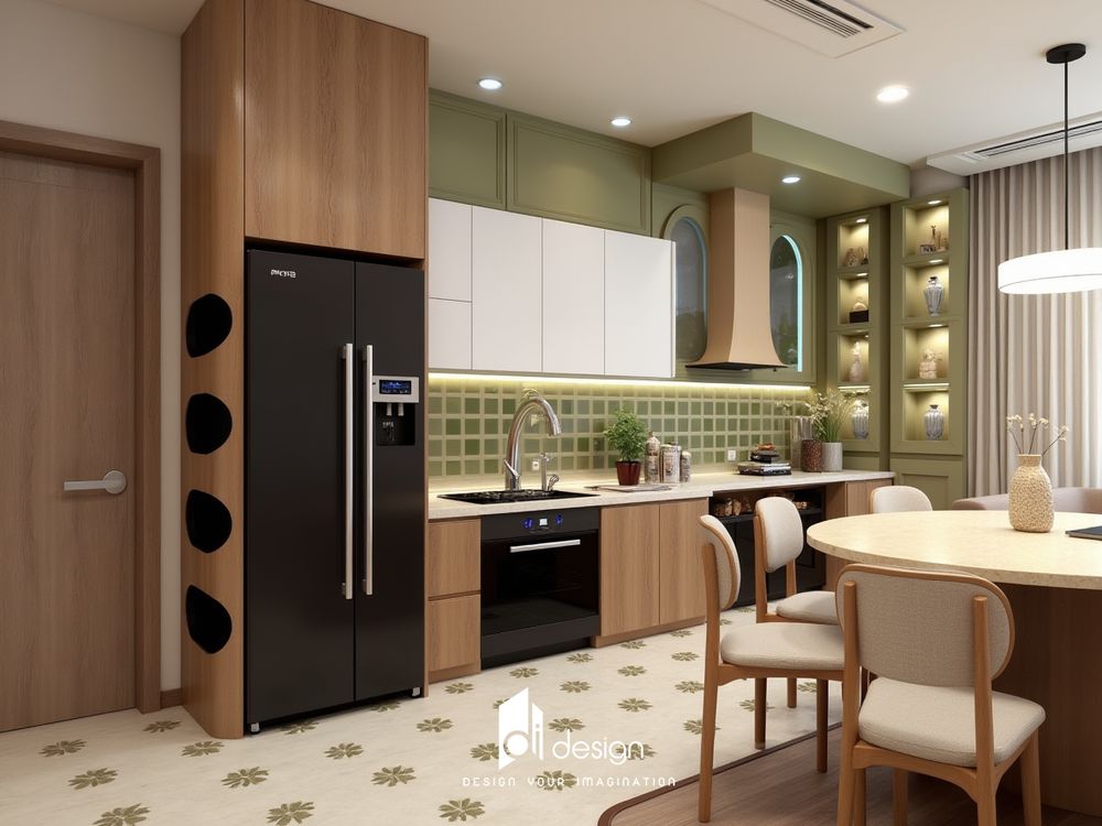 Thiết kế nội thất căn hộ Diamond Alnata Plus 88m2 sang trọng