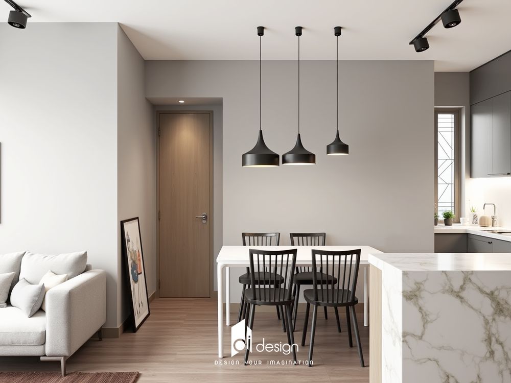 Thiết kế nội thất chung cư 57m2 Asa Light đẹp tinh tế